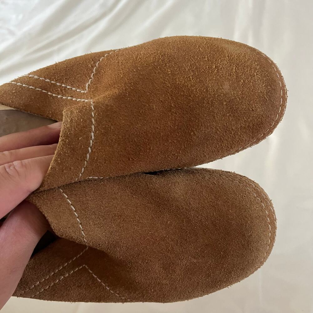Banana Republic Leather Clogs Sz 6.5 Boho Lagenlook Casual Western - Picture 3 of 7